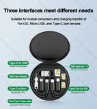 PD 60W Multifunctional Type-C Cable Set High-Speed Charging Kit with Multiple Connectors