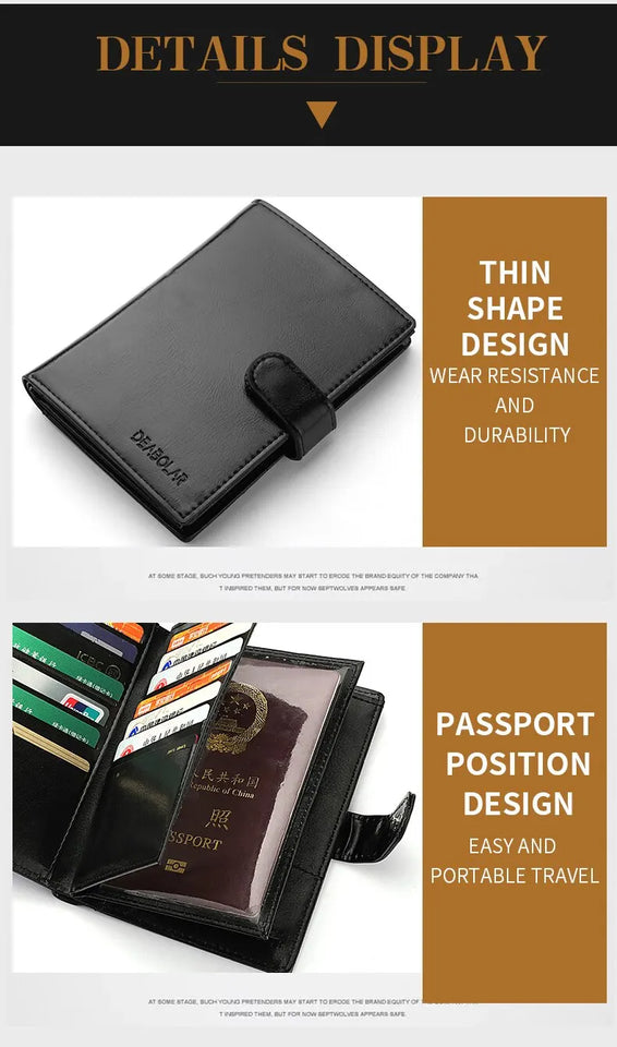 Stylish Travel Passport Bag & Wallet Compact Organizer for Travel Documents, Cards & Cash