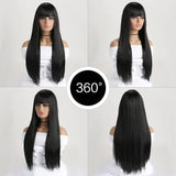 26 Inch Long Straight Synthetic Wig for Women – Fashion, Daily & Party | شعر مستعار صناعي طويل مستقيم 26 بوصة للنساء – أزياء، يومي وحفلات