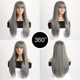 26 Inch Long Straight Synthetic Wig for Women – Fashion, Daily & Party | شعر مستعار صناعي طويل مستقيم 26 بوصة للنساء – أزياء، يومي وحفلات