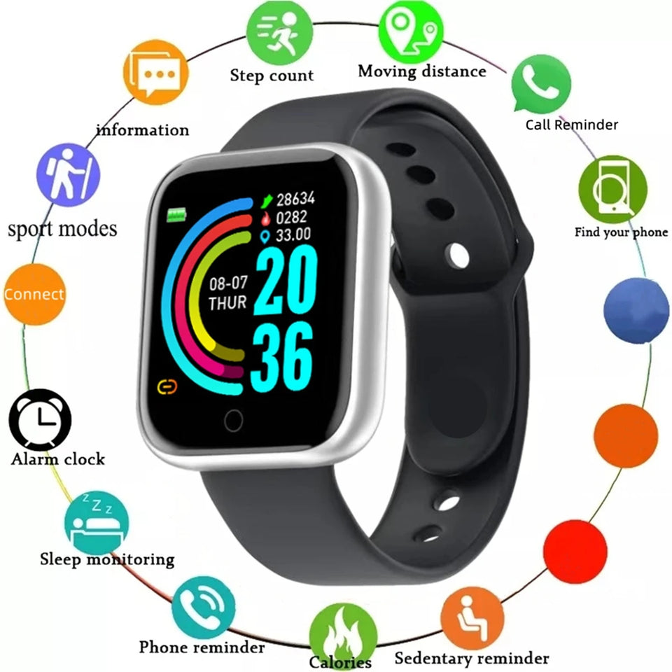 Smartwatch for Men & Women Fitness Tracker with Heart Rate, Steps & Notifications