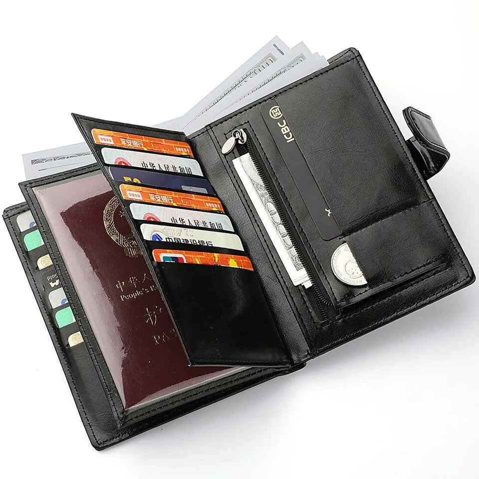 Stylish Travel Passport Bag & Wallet Compact Organizer for Travel Documents, Cards & Cash