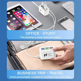 Fast USB Charger 6-in-1 Desktop Charging Station – 1m Cord, USB Hub | شاحن USB سريع 6 في 1 – محطة شحن مكتبية، سلك 1م، هاب USB