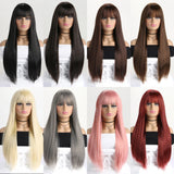 26 Inch Long Straight Synthetic Wig for Women – Fashion, Daily & Party | شعر مستعار صناعي طويل مستقيم 26 بوصة للنساء – أزياء، يومي وحفلات
